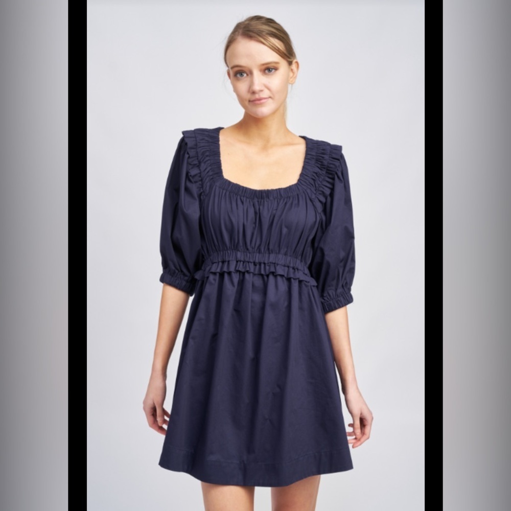En Sasion NWT Brigitta Mini Dress in Navy Size Small